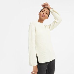 Everlane Ivory Cashmere Rib Mockneck